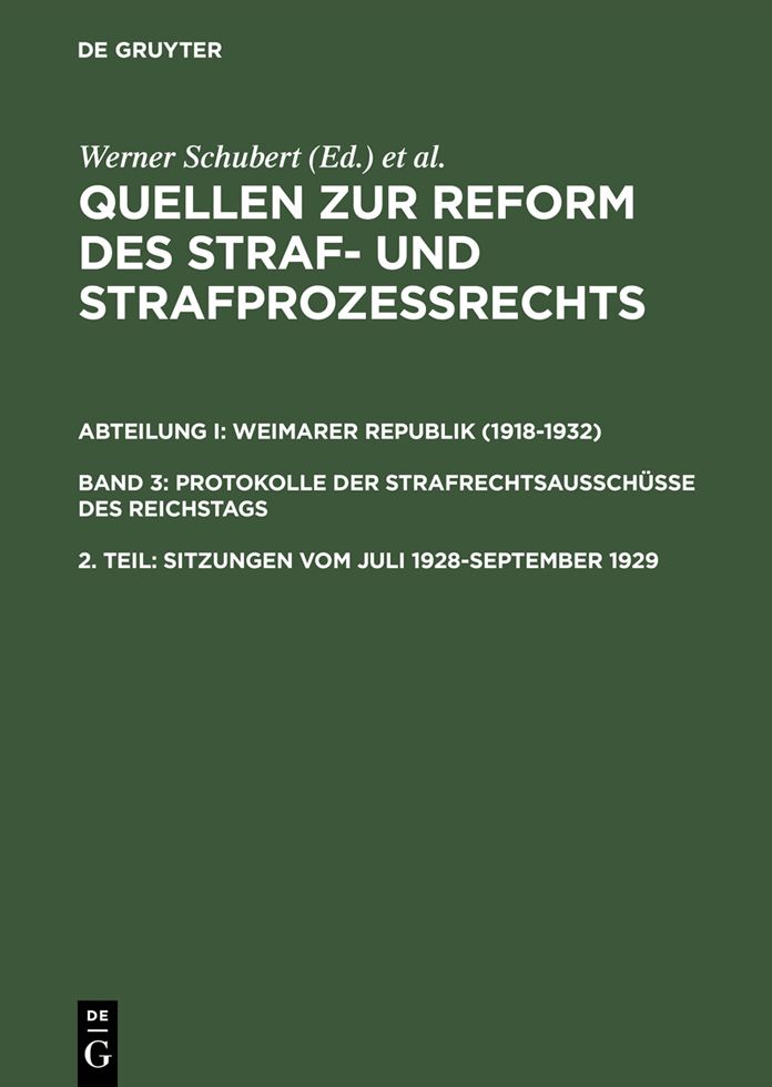 Sitzungen vom Juli 1928-September 1929