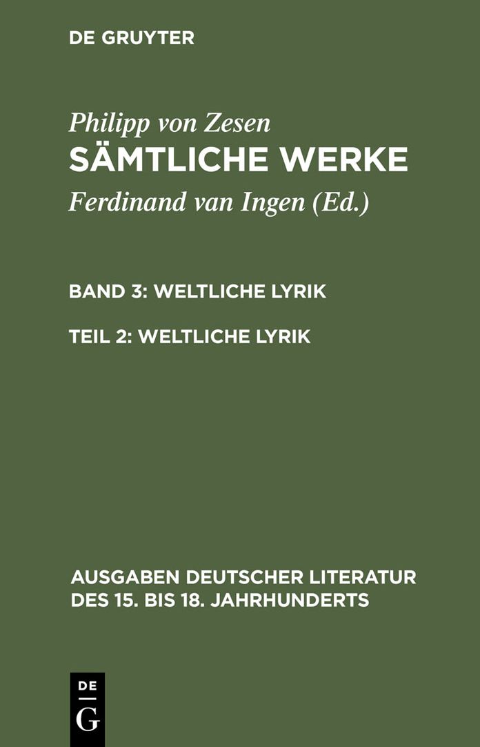 Weltliche Lyrik: Cats-Ubersetzungen