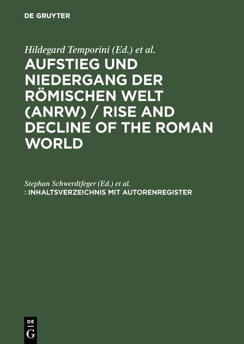 Inhaltsverzeichnis mit Autorenregister: (Stand: Ende 1996)