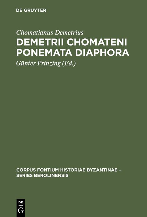 Demetrii Chomateni Ponemata Diaphora