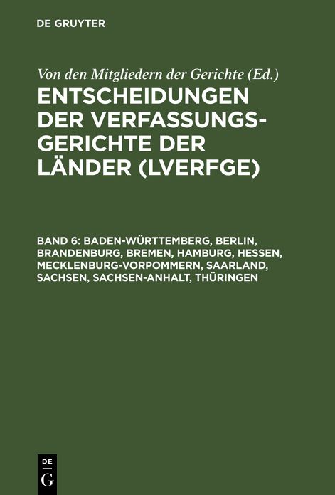 Baden-Wurttemberg, Berlin, Brandenburg, Bremen, Hamburg, Hessen, Mecklenburg-Vorpommern, Saarland, Sachsen, Sachsen-Anhalt, Thuringen: 1.1. bis 30.6.1997