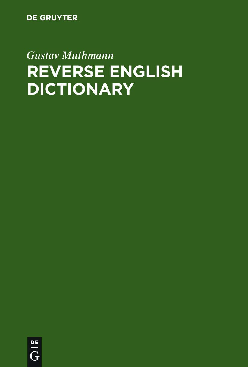 Reverse English Dictionary: Based on Phonological and Morphological Principles