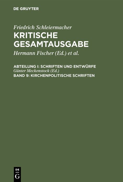Kirchenpolitische Schriften