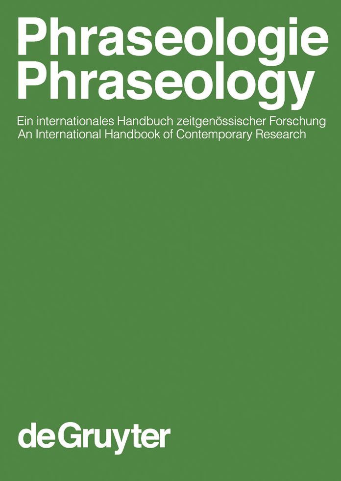 Phraseologie / Phraseology. Volume 1