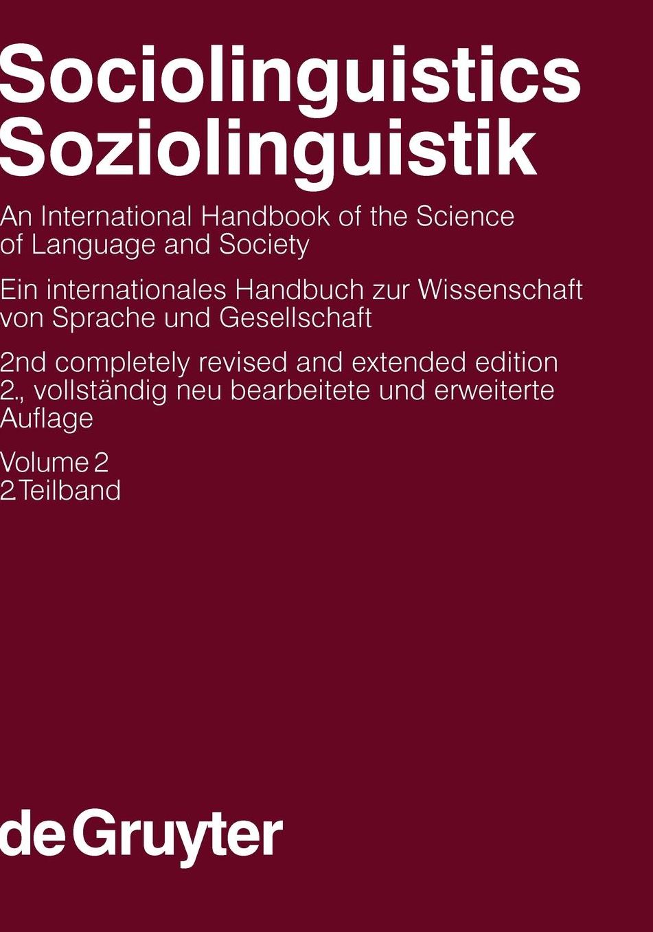 Sociolinguistics / Soziolinguistik. Volume 2
