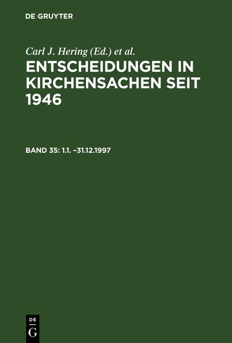 Enstcheidungen in Kirchensachen Seit 1946