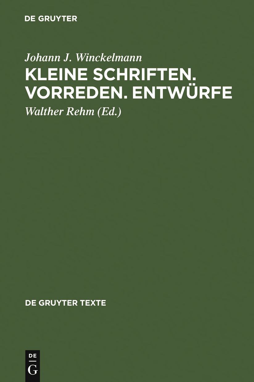 Kleine Schriften * Vorreden * Entwurfe