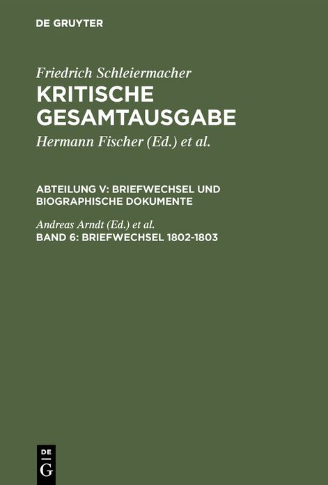 Briefwechsel 1802-1803: (Briefe 1246-1540)
