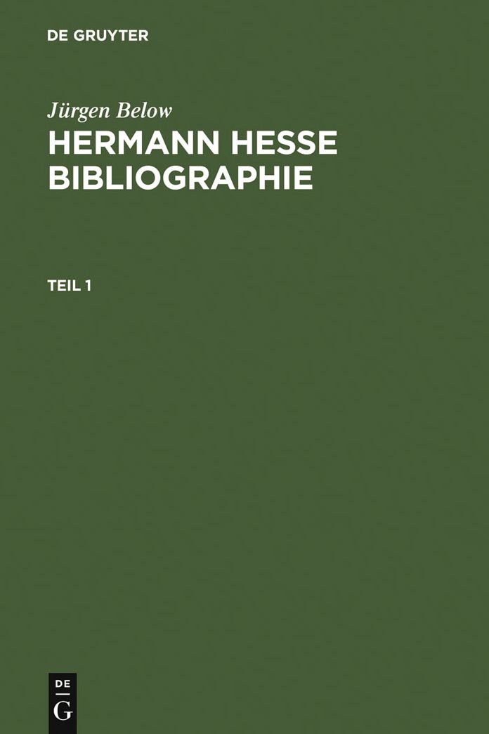 Hermann Hesse Bibliographie: Sekundärliteratur 1899-2007