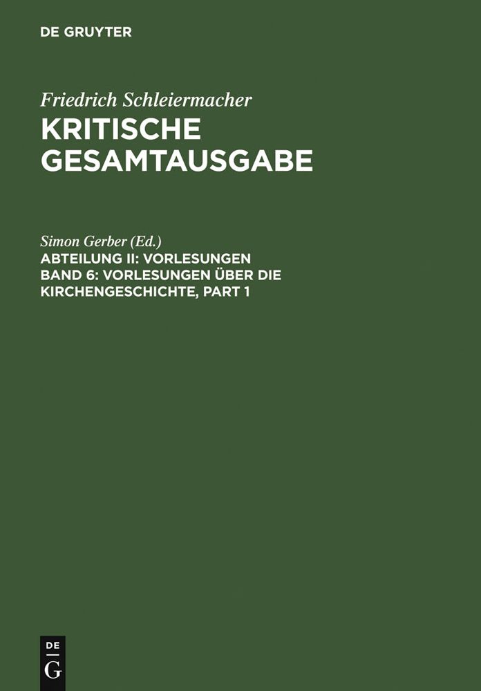 Vorlesungen ï¿½ber die Kirchengeschichte