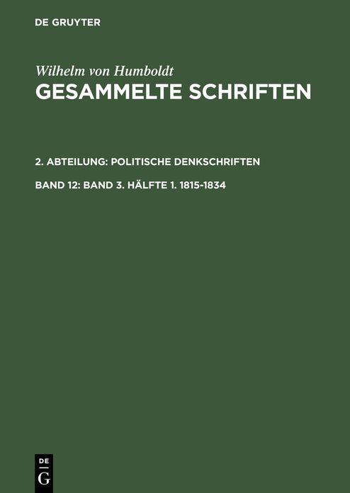 Band 3. Halfte 1. 1815-1834