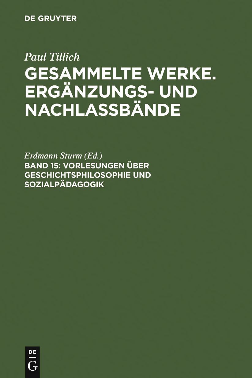 Vorlesungen uber Geschichtsphilosophie und Sozialpadagogik: (Frankfurt 1929/30)