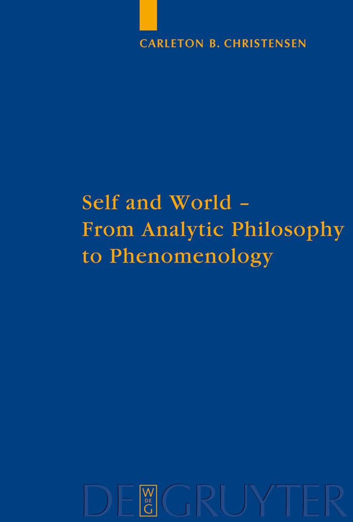 Self and World: From Analytic Philosophy to Phenomenology