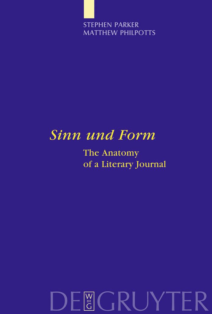 "Sinn und Form": The Anatomy of a Literary Journal