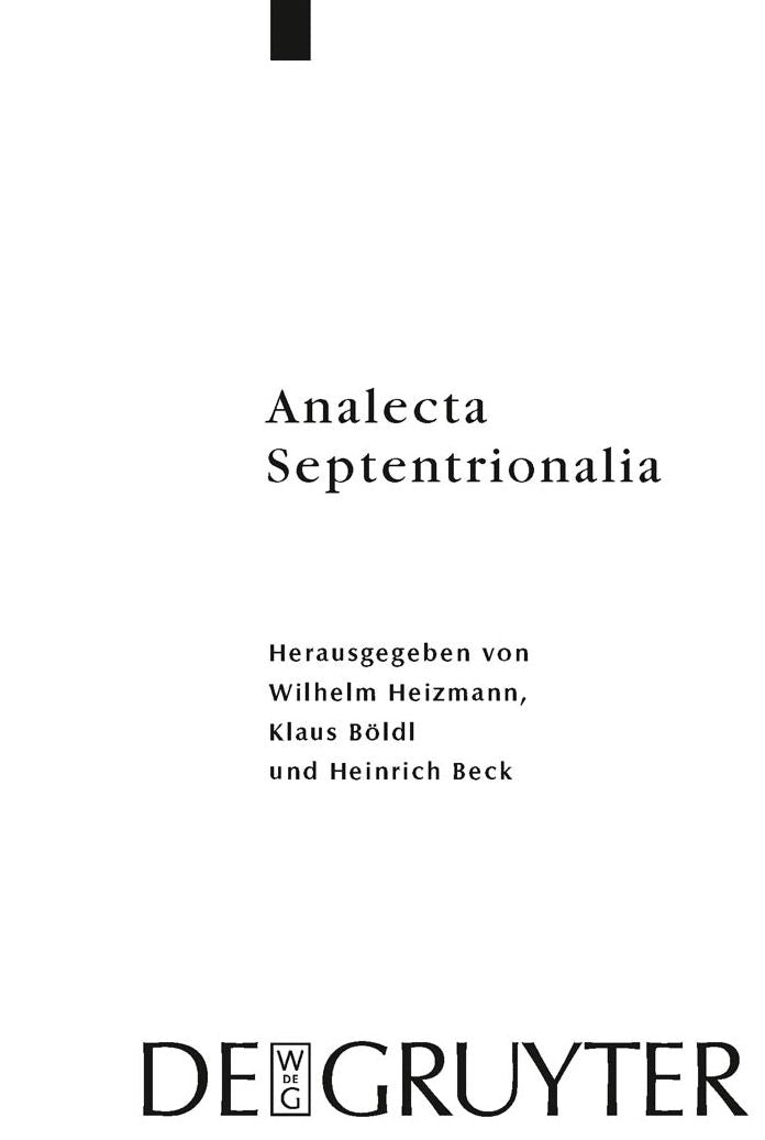 Analecta Septentrionalia: Beitrage zur nordgermanischen Kultur- und Literaturgeschichte