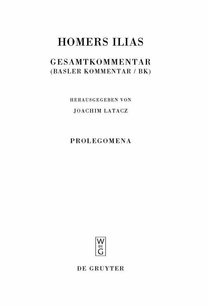 Prolegomena