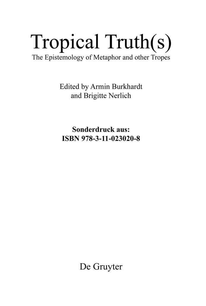 Tropical Truth(s): The Epistemology of Metaphor and other Tropes
