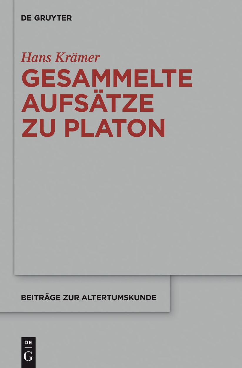 Gesammelte Aufsatze zu Platon