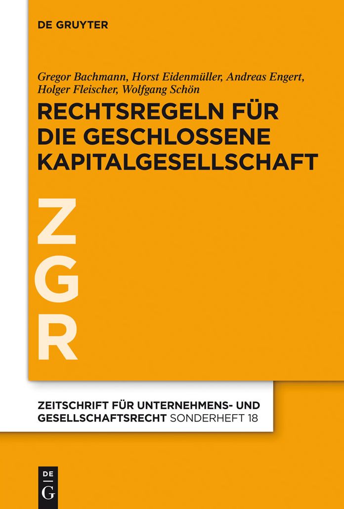 Rechtsregeln fur die geschlossene Kapitalgesellschaft