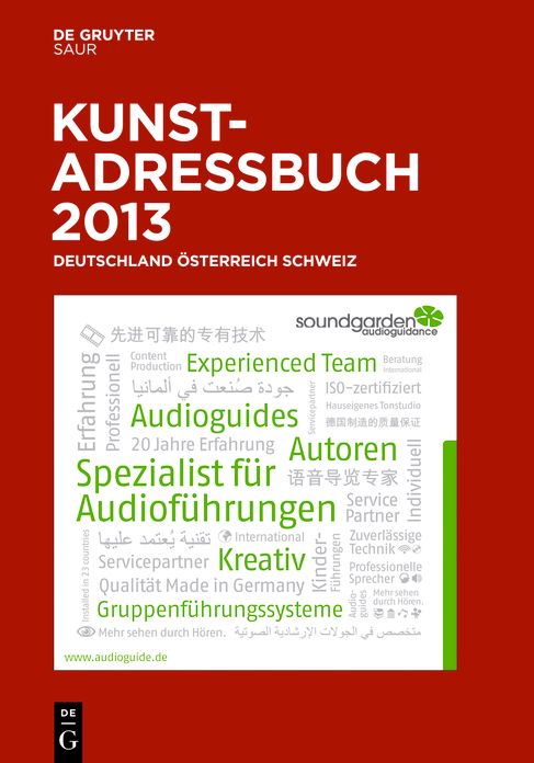 Kunstadressbuch Deutschland, Osterreich, Schweiz 2013: eBookPlus