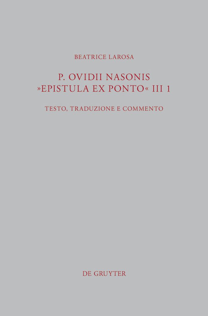 P. Ovidii Nasonis "Epistula ex Ponto" III 1: Testo, traduzione e commento