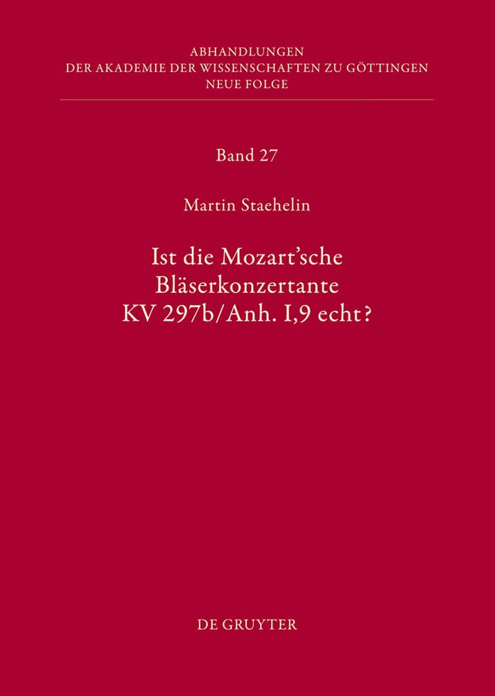 Ist die sogenannte Mozartsche Blaserkonzertante KV 297b/Anh. I,9 echt?