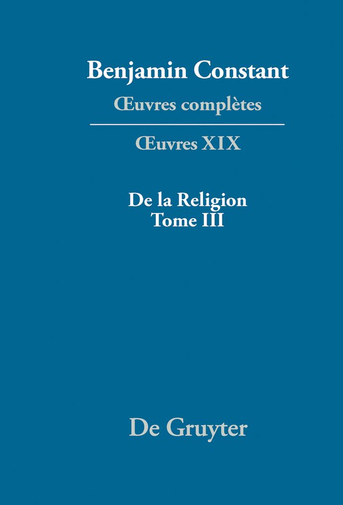De la Religion, consideree dans sa source, ses formes et ses developpements, Tome III