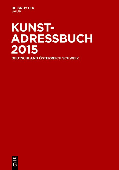 Kunstadressbuch Deutschland, Osterreich, Schweiz 2015