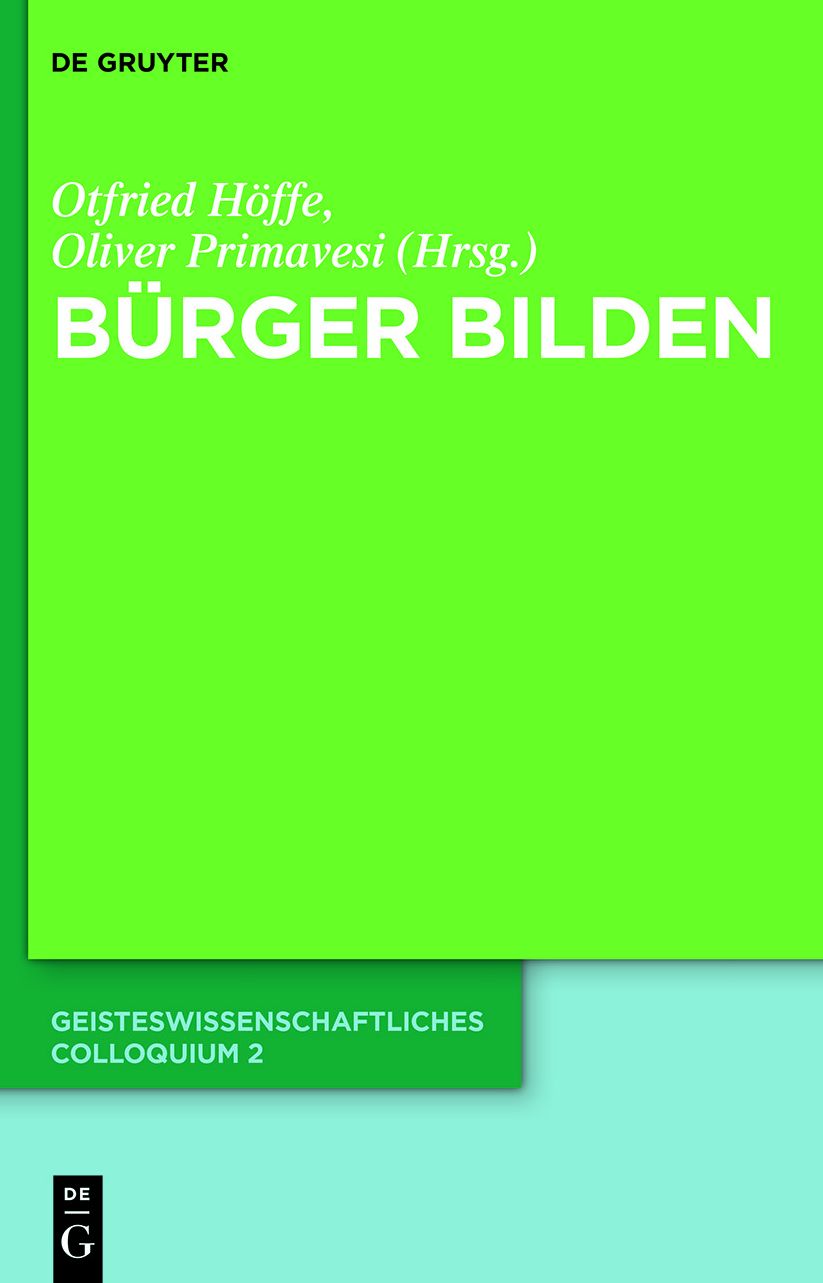 Burger bilden: Geisteswissenschaftliches Colloquium 2