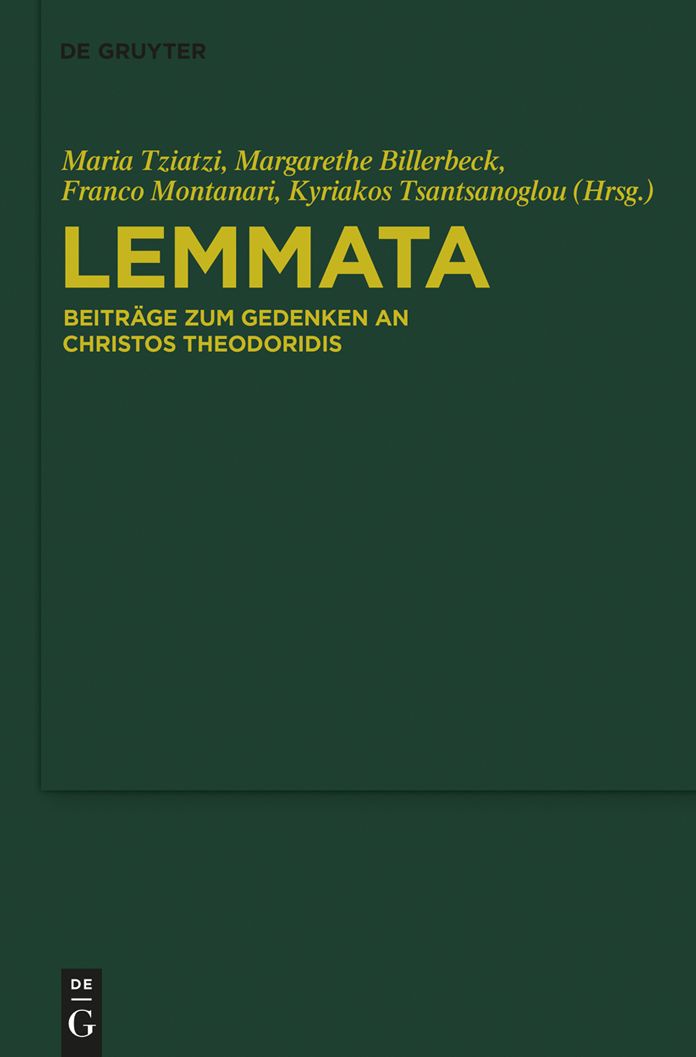 Lemmata: Beitrage zum Gedenken an Christos Theodoridis