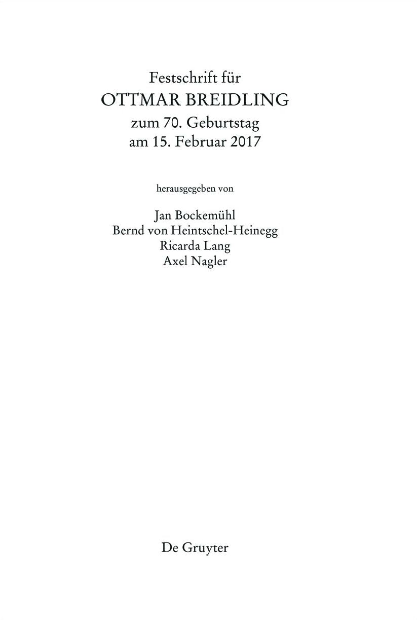 Festschrift fur Ottmar Breidling zum 70. Geburtstag am 15. Februar 2017