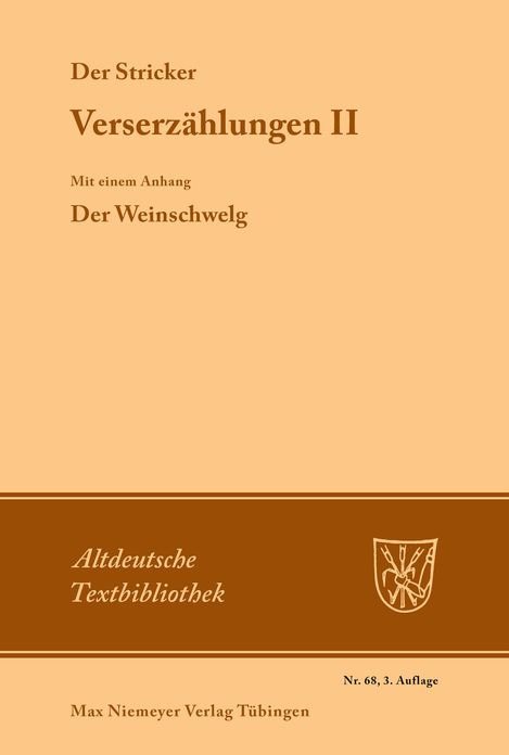 Verserzahlungen II: Mit einem Anhang: Der Weinschwelg