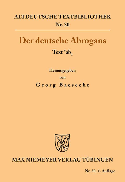 Der deutsche Abrogans: Text *ab1