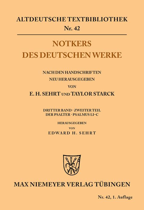 Notkers des Deutschen Werke: 3. Band, 2. Teil: Der Psalter. Psalmus LI -C