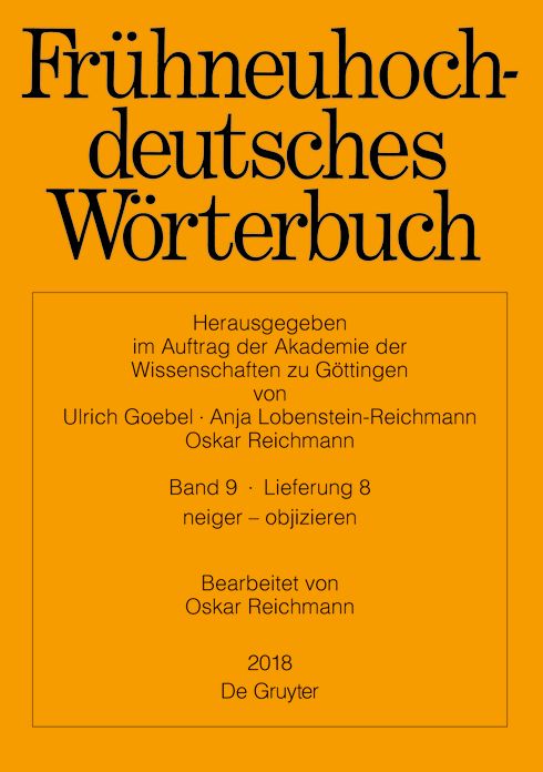 Fruhneuhochdeutsches Worterbuch. Band 9/Lieferung 8
