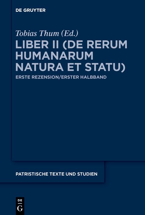 Liber II (De homine): Erste Rezension/Erster Halbband