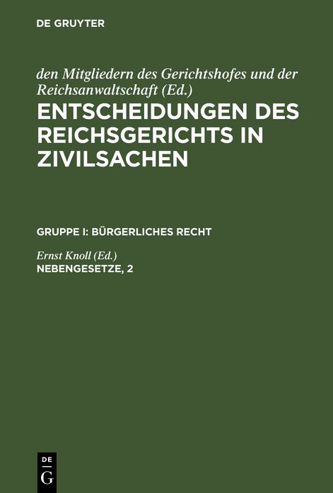 Nebengesetze, 2: Reichsversicherungsordnung. Arbeitsrecht
