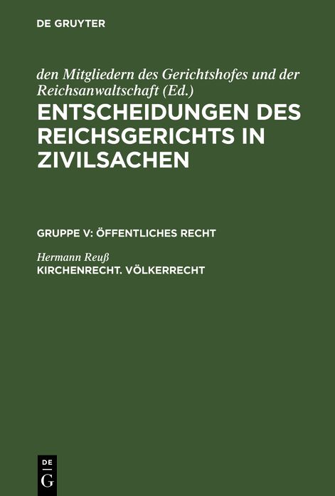 Kirchenrecht. Volkerrecht