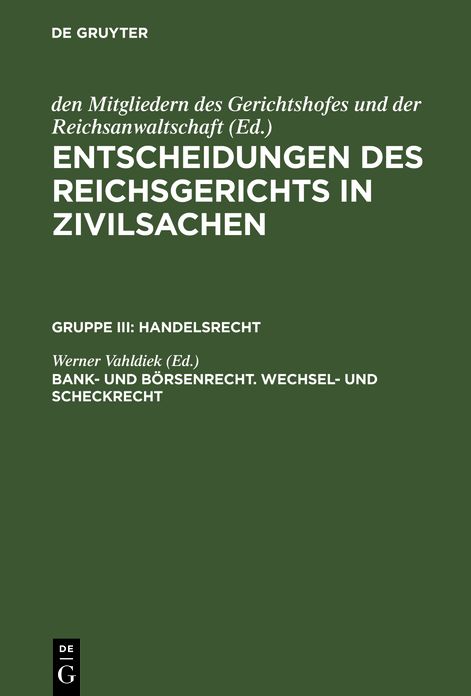 Bank- und Borsenrecht. Wechsel- und Scheckrecht