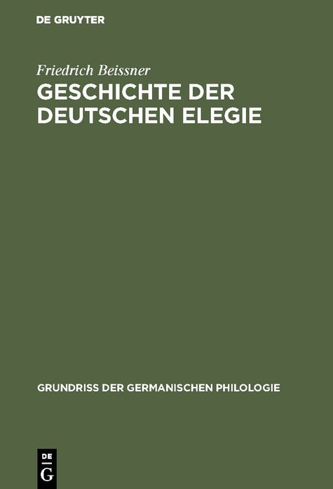 Geschichte der deutschen Elegie: 14