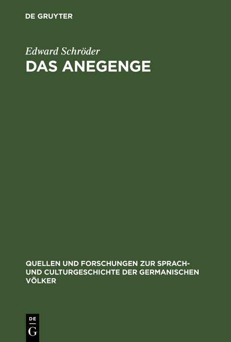 Das Anegenge: Eine litterarhistorische Untersuchung