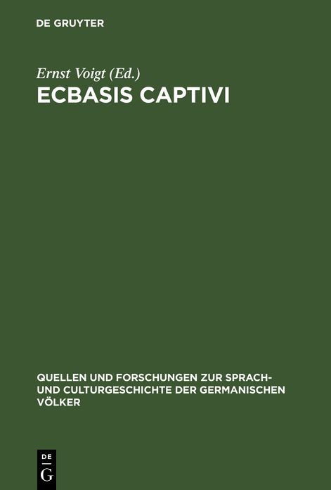 Ecbasis captivi: Das alteste Thierepos des Mittelalters