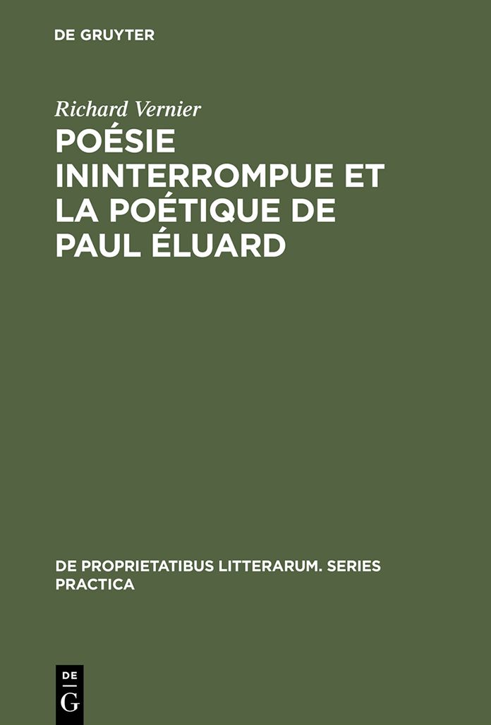 Poesie ininterrompue et la poetique de Paul Eluard