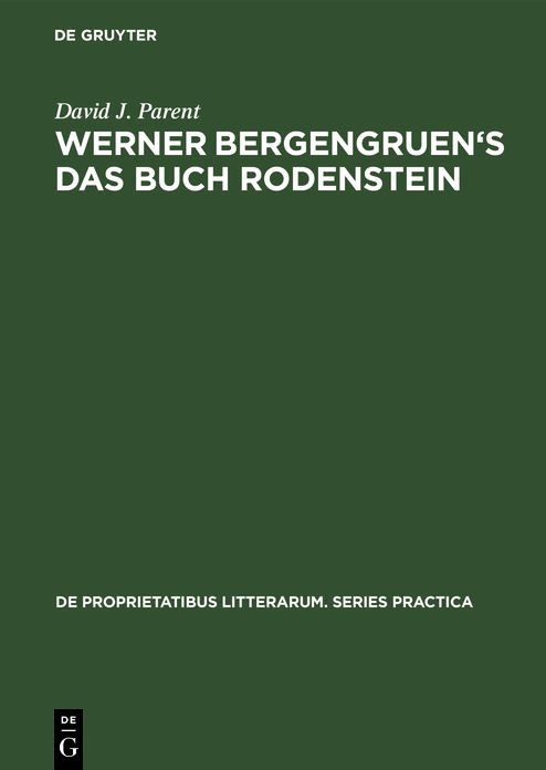 Werner Bergengruen's das Buch Rodenstein: A detailed Analysis