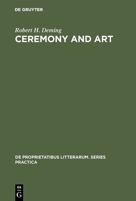 Ceremony and Art: Robert Herrick's Poetry