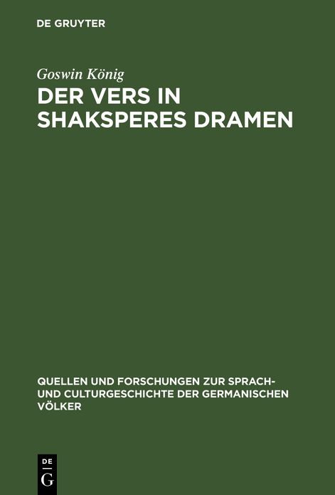 Der Vers in Shaksperes Dramen