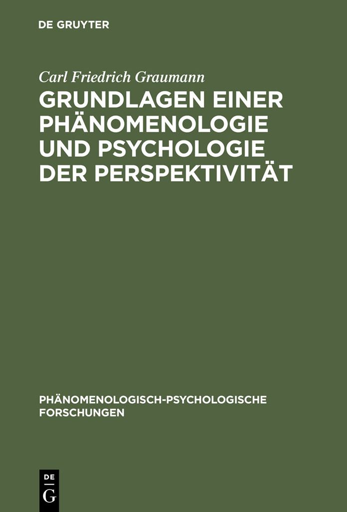 Grundlagen einer Phanomenologie und Psychologie der Perspektivitat