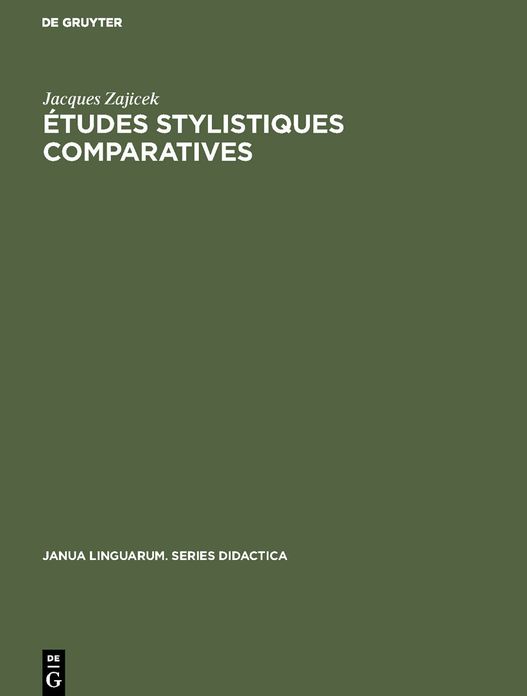 Etudes stylistiques comparatives: Neerlandais-francais