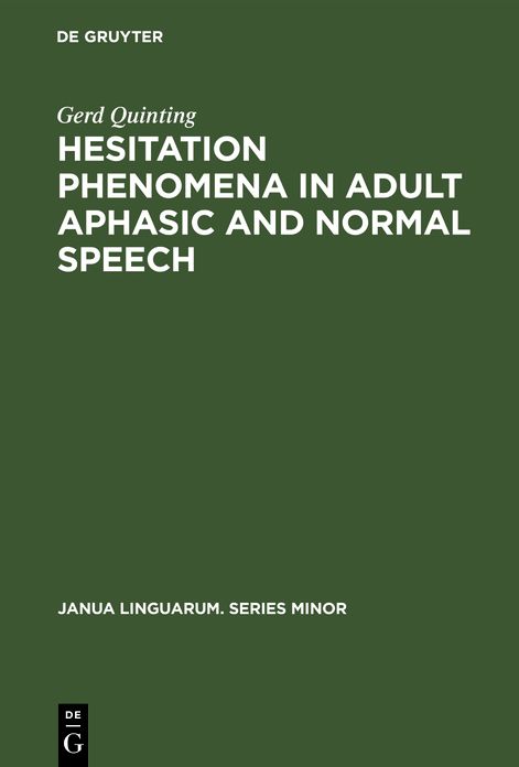 Hesitation phenomena in adult aphasic and normal Speech