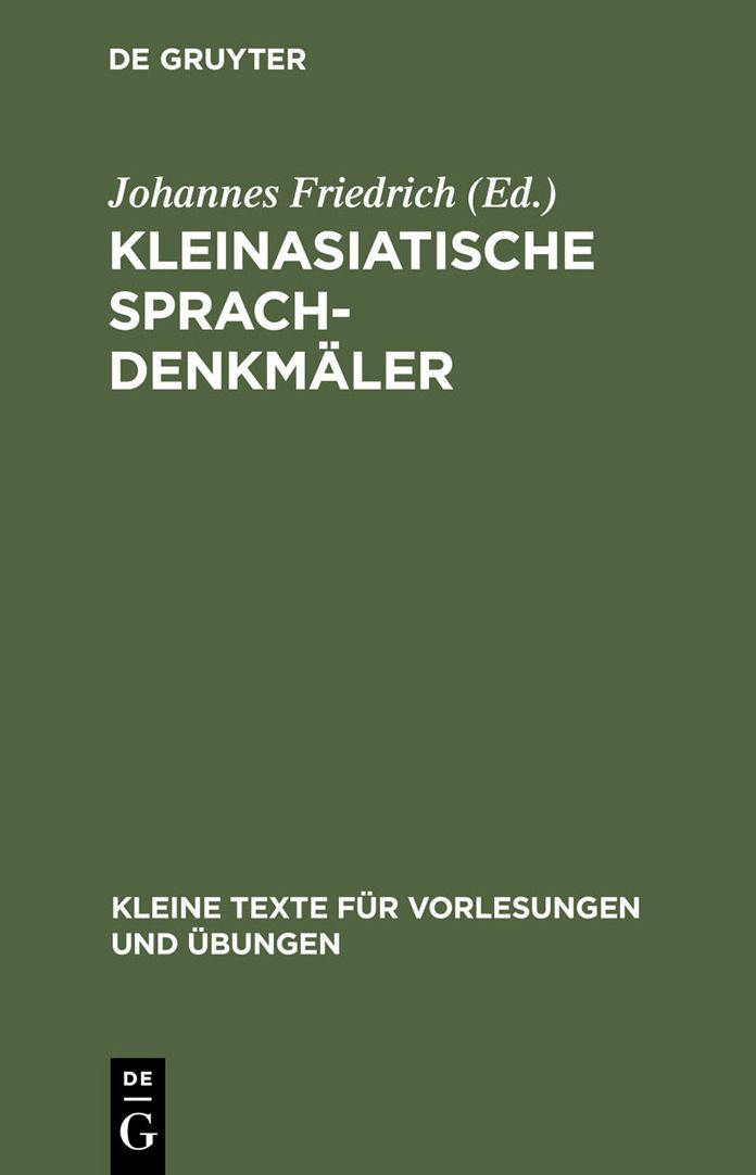 Kleinasiatische Sprachdenkmaler